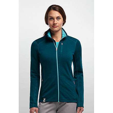 Icebreaker Cascade Long Sleeve Zip Jacket - Women's-Medium-Stripe Glacier