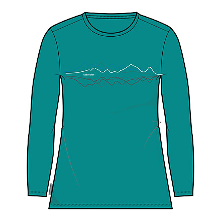 Icebreaker Central Classic Long Sleeve Icebreaker T-Shirt - Women's, Flux Green, Extra Large, IB0A56QT861XL