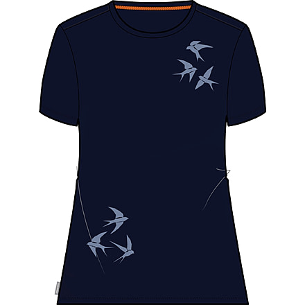 Icebreaker Central Classic Long Sleeve Swarming Shapes T-Shirt - Women's, Midnight Navy, Large, IB0A56U1401L