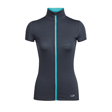 Icebreaker Comet Lite Short Sleeve Zip, Monsoon/Lagoon, L, 104084001L