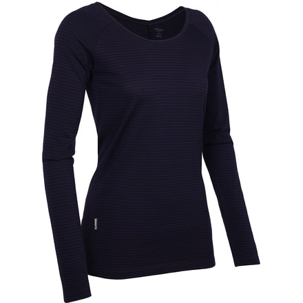 Icebreaker Crush Long Sleeve Scoop Top - Women's-Stripe Lotus Overdye-Small