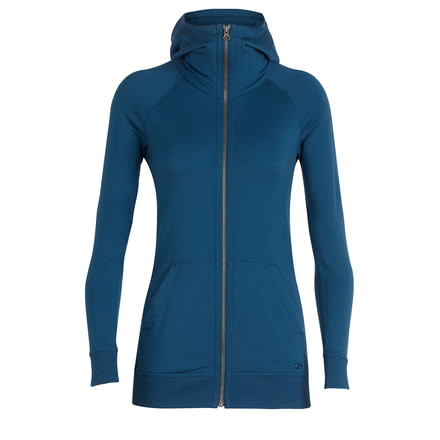 Icebreaker Crush Long Sleeve Zip Hood - Women's, Prussian Blue, Small, 104093402S