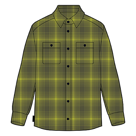 Icebreaker Dawnder Long Sleeve Flannel Shirt Plaid - Men's, Loden/Bio Lime, Extra Large, IB0A59HC891XL