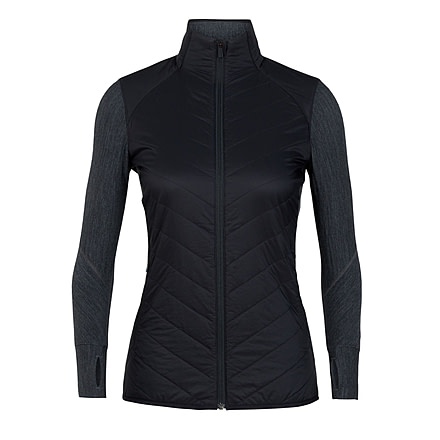 Icebreaker Descender Hybrid Jacket - Womens, Black/Jet Heather, Large, 104282-001-L