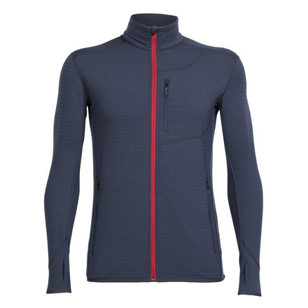 Icebreaker Descender Long Sleeve Zip Shirt - Men's-Stealth/Oxblood-Small
