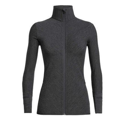 Icebreaker Descender Long Sleeve Zip - Womens, Jet HTHR, Small, 103900002S