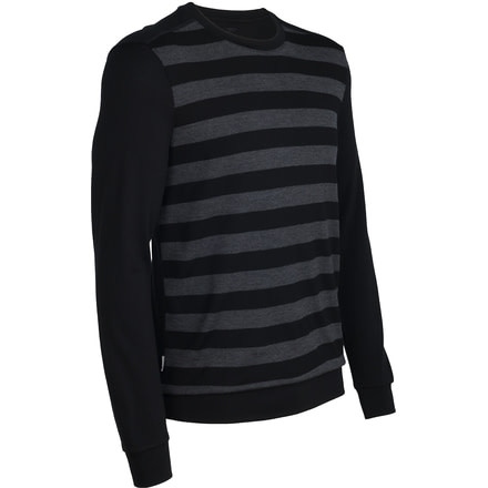 Icebreaker Escape Long Sleeve Crew Sweater - Men's-Black/Jet Melange-XX-Large