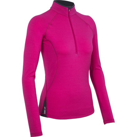 Icebreaker Express Long Sleeve Half Zip Top - Women's-Magenta/Panther-Medium
