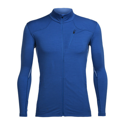 Icebreaker Fluid Zone Long Sleeve Zip, Men's, Sea Blue/Sea Blue, Large 104117402L