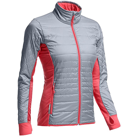 Icebreaker Helix Long Sleeve Zip Jacket - Womens-Mineral/Grapefruit-X-Small