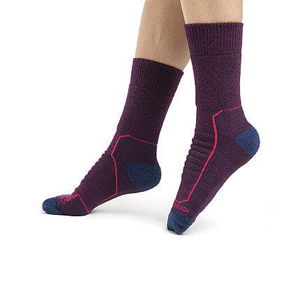 Icebreaker Hike+ Heavy Crew Socks - Womens, Nightshade/Elpink/Rylnav, Small, IB105100969S