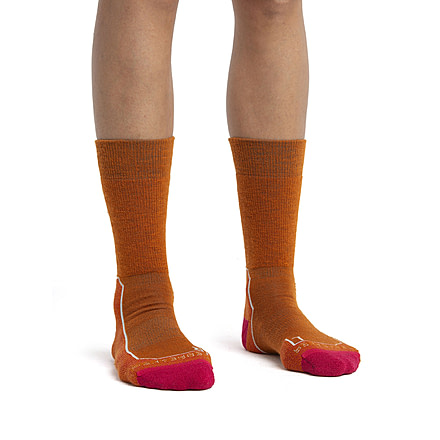 Icebreaker Hike+ Light Medium Crew Socks - Women's, Earth/Electron Pink/Snow, Small, IB105097970S