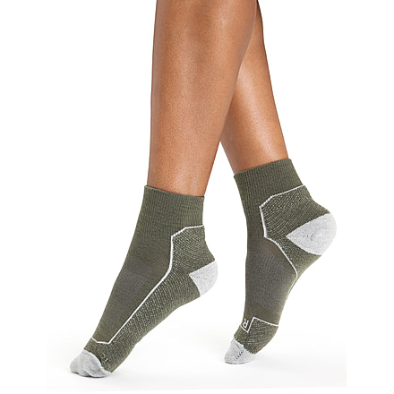 Icebreaker Hike+ Light Mini Socks - Women's, Loden/Blizzard Heather/Snow, Medium, IB105098371M