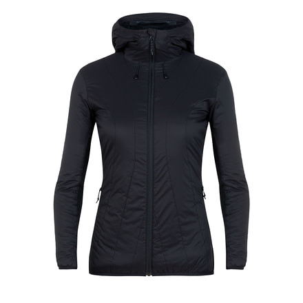 Icebreaker Hyperia Lite Hybrid Hooded Jacket - Womens, Black, Medium, 104287001M