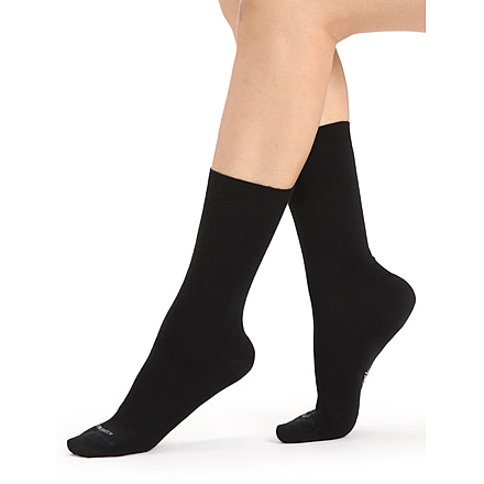 Icebreaker Lifestyle Fine Gauge Crew Socks - Womens, Black, Small, IB105253001SM