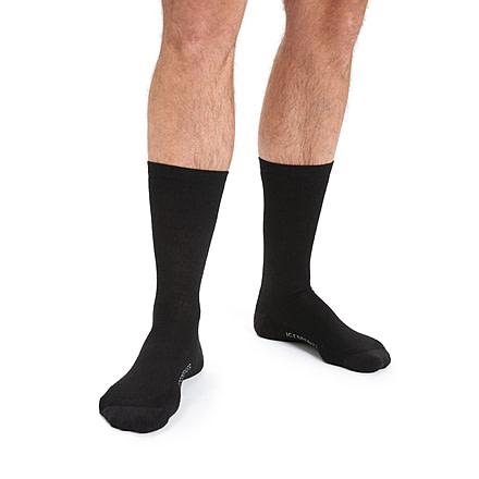 Icebreaker Lifestyle Light Crew Socks - Mens, Black, Medium, IBIBN327001M