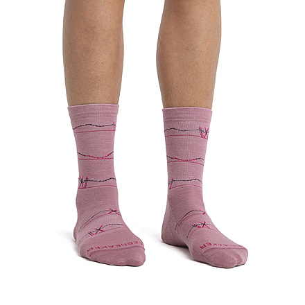 Icebreaker Lifestyle Ultralight Crew Ski Backcountry Socks - Womens, Crystal/Ngtshd/Temp/Elpnk, Small, IB105306985S