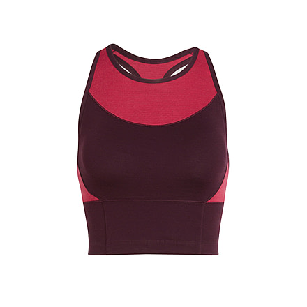 Icebreaker Meld Zone Long Sport Bra - Womens, Velvet/Prism, Extra Large, 104076-602-XL