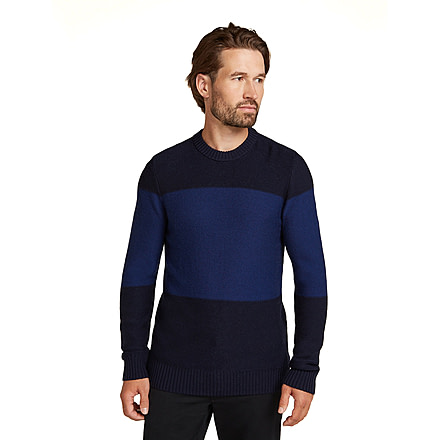 Icebreaker Men Waypoint Crewe Sweater, Midnight Navy/Royal Navy/CB, L, IB104328938L