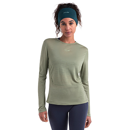 Icebreaker Merino 125 ZoneKnit Energy Wind LS Tee - Womens, Lichen, Large, IB0A56ZTA74L