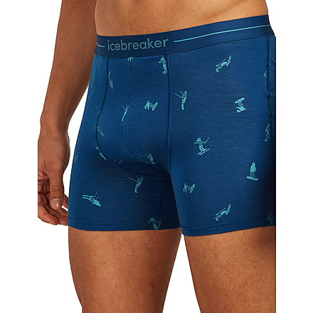 Icebreaker Merino 150 Anatomica Boxers Ski Day - Mens, Atlantis/Topaz/AOP, Medium, IB0A57340H8M