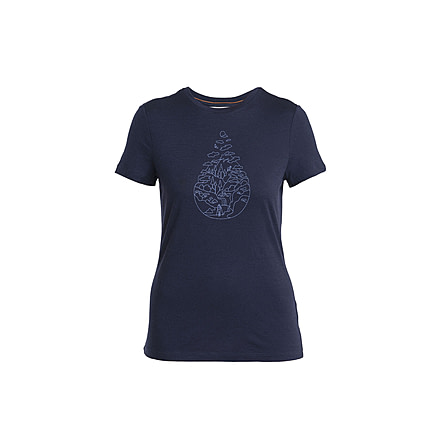 Icebreaker Merino 150 Tech Lite III SS Tee Hike Path - Womens, Midnight Navy, Extra Small, IB0A56YJ401XS