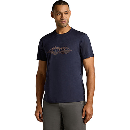Icebreaker Merino 150 Tech Lite SS T-Shirt Pukaki Reflected - Mens, Midnight Navy, 2XL, IB0A572Q401XXL
