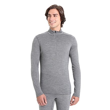 Icebreaker Merino 200 Oasis Long Sleeve Half Zip Thermal Top - Mens, Gritstone HTHR, Extra Large, IBB04367013XL