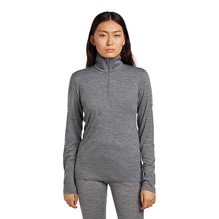 Icebreaker Merino 200 Oasis Long Sleeve Half Zip Thermal Top - Womens, Gritstone HTHR, Large, IBB04380013L
