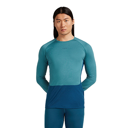 Icebreaker Merino 200 ZoneKnit Long Sleeve Crew Thermal Top - Mens, Atlantis/Topaz/CB, Extra Large, IB0A579O0J7XL