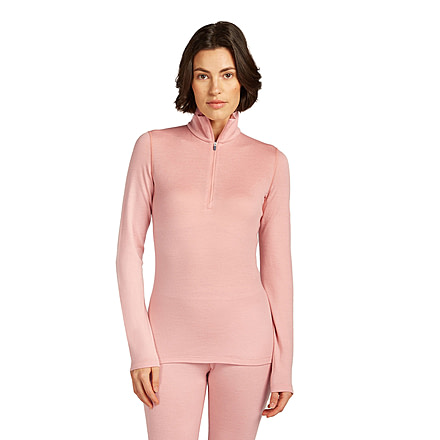 Icebreaker Merino 260 Tech Long Sleeve Half Zip Thermal Top - Womens, Blush, Medium, IBB043900GUM