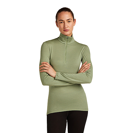 Icebreaker Merino 260 Tech Long Sleeve Half Zip Thermal Top - Womens, Lichen, Large, IBB04390A74L