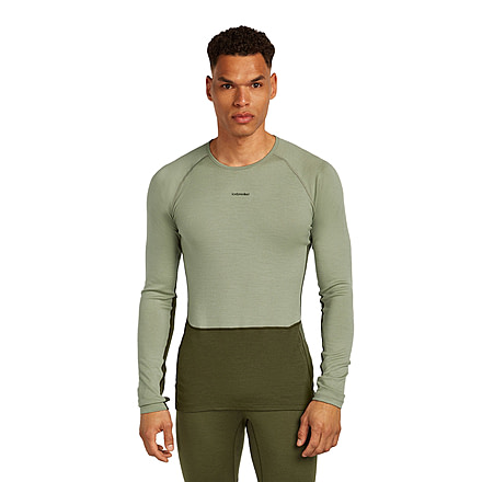 Icebreaker Merino 260 ZoneKnit Long Sleeve Crew Thermal Top - Mens, Loden/Lichen/CB, Large, IB0A57CI0JFL