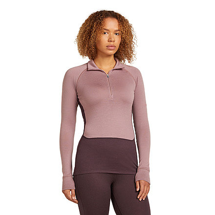 Icebreaker Merino 260 ZoneKnit Long Sleeve Half Zip Thermal Top - Womens, Java/Summit/CB, Small, IB0A57CM0JQS