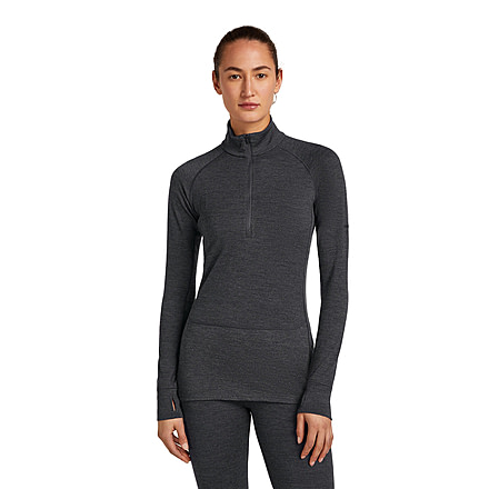 Icebreaker Merino 260 ZoneKnit Long Sleeve Half Zip Thermal Top - Womens, Jet HTHR, Large, IB0A57CM011L