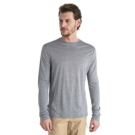 Icebreaker Merino Blend 125 Cool-Lite Sphere Long Sleeve Tee - Mens, Metro HTHR, Medium, IB0A56ZL016M