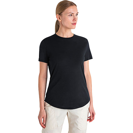Icebreaker Merino Blend 125 Cool-Lite Sphere SS T-Shirt - Womens, Black, Medium, IB0A56ZO001M