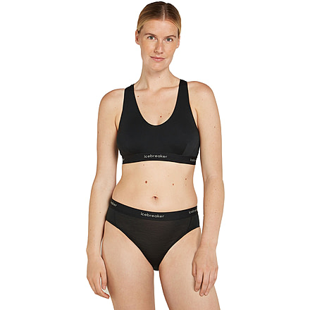 Icebreaker Merino Blend 125 Cool-Lite Sprite Racerback Bra - Women's, Black, Large, IB0A5724001L