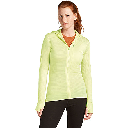 Icebreaker Merino Blend 200 RealFleece Descender LS Zip Hoodie - Womens, Citrine, Large, IBBA56YN0ABL