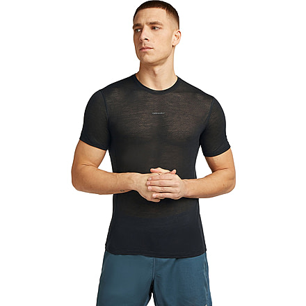 Icebreaker Merino Blend 75 Cool-Lite Ultralight SS Crewe - Men's, Black, Medium, IB0A571F001M