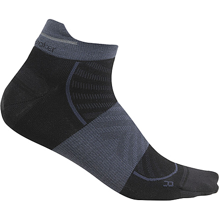 Icebreaker Merino Blend Run+ Ultralight Micro Socks - Men's, Black/Graphite, Medium, IB0A56VHB58M