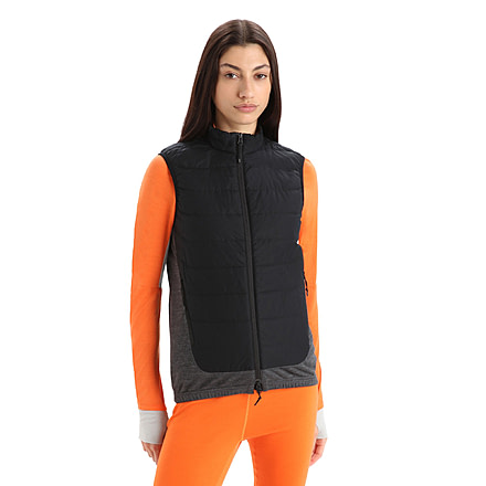 Icebreaker MerinoLoft Vest - Womens, Black/Jet Heather/Cb, Extra Large, IB0A56H1091XL