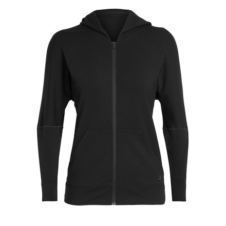 Icebreaker Momentum Long Sleeve Zip Hood - Womens, Black, Small, 104670001S