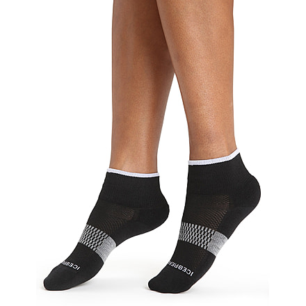 Icebreaker Multisport Light Mini Socks - Womens, Black/Snow/Metro Heather, Medium, IB105127377M