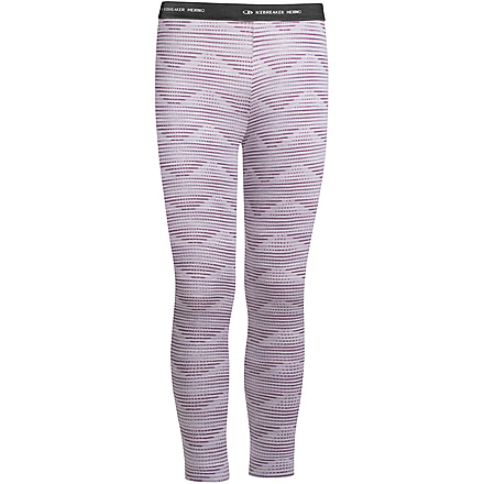 Icebreaker Oasis Leggings Diamond Line - Kids'-Silk Heather/Eggplant-4