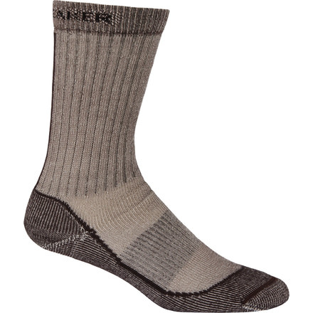 Icebreaker Outdoor Mid Crew Sock - Men's-Bark/Black/Oak-Large