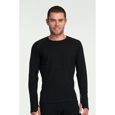 Icebreaker Pursuit Body Fit Long Sleeve Crewe - Men's-Black/Monsoon-Small