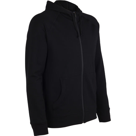 Icebreaker Quattro Long Sleeve Hood - Men's-Black-Small