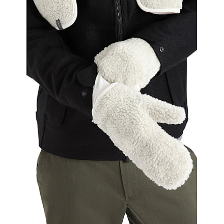 Icebreaker RealFleece High Pile Mittens, Ecru Heather, Small, IB0A59JY116S