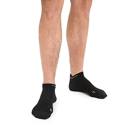 Icebreaker Run+ Ultralight Micro Socks - Men's, Black/Snow, Medium, IB104212A06M
